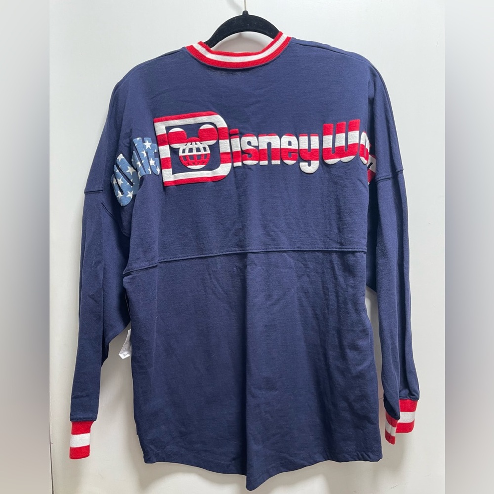 Walt Disney World Mickey Mouse Flag Americana Spirit Jersey‎ Red White Blue Sz S - Picture 8 of 9